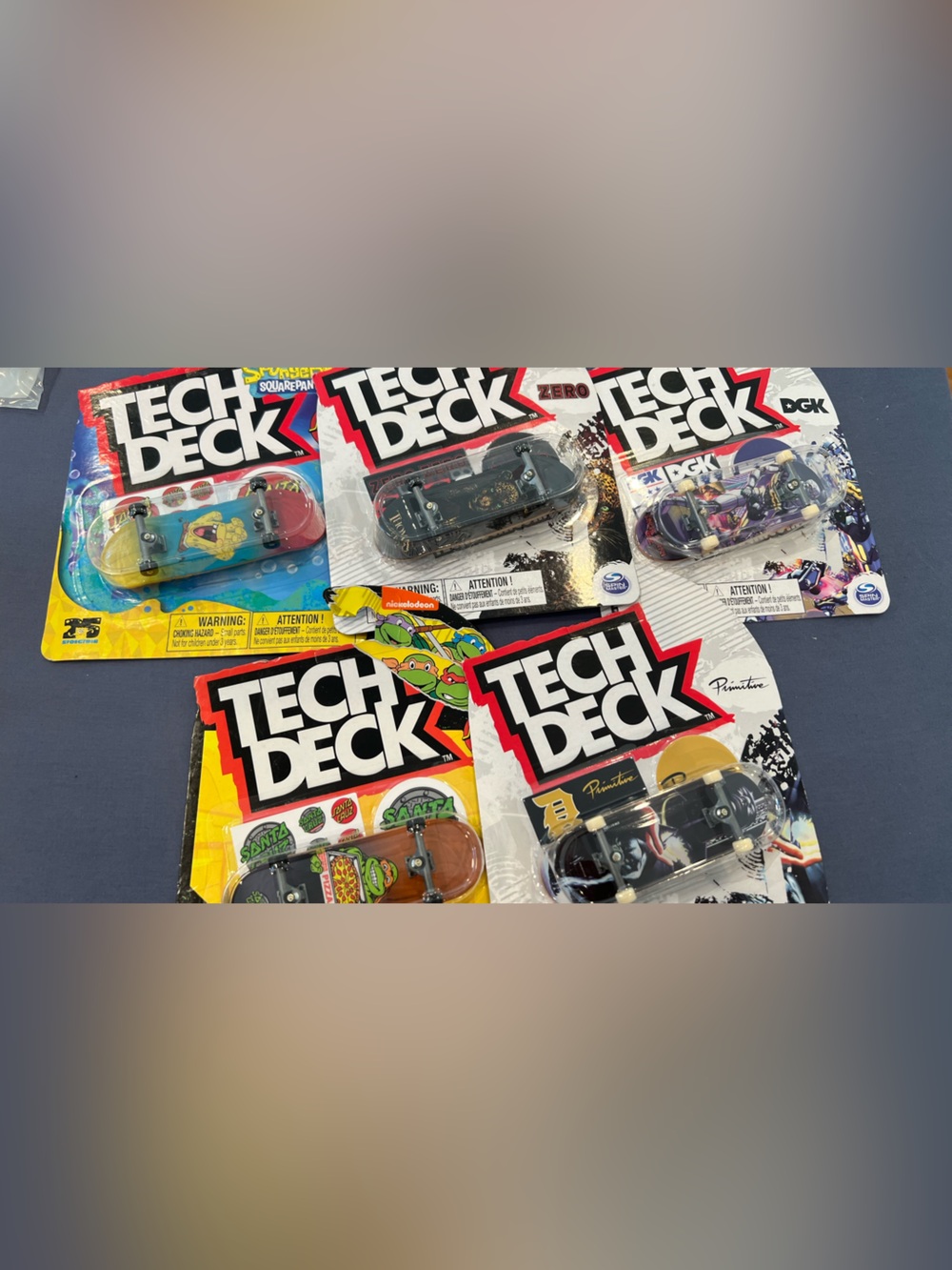 5 New DGK Tech Deck Mini Skateboard Pack - Black, Purple, Blue, Brown, Yellow